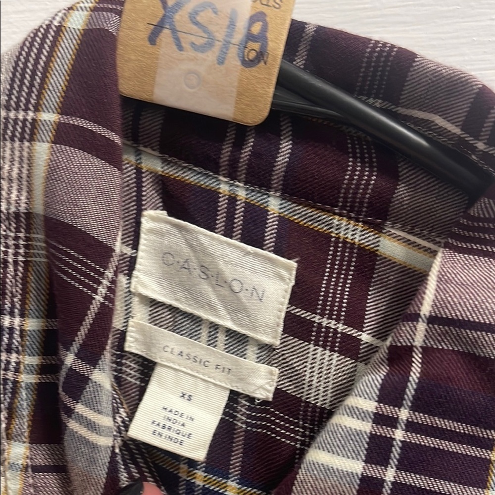 Caslon White and Purple Button Down Shirt Versatile Design - Picture 3 of 5